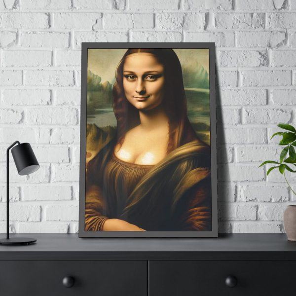 93828-7.jpg Mona Lisa Smiling Framed Poster
