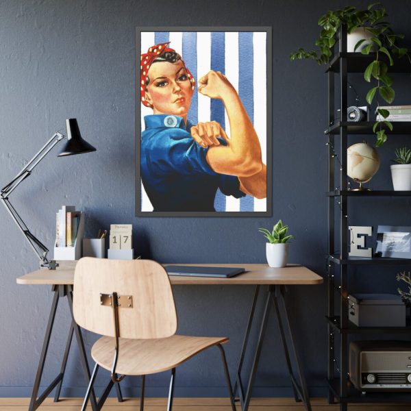 93830-114.jpg Retro Woman We Can Do It Framed Poster