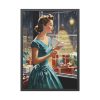 93830-116.jpg Retro 1950s Lady Christmas Framed Poster