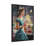 Retro 1950s Lady Christmas Framed Poster - Image 2