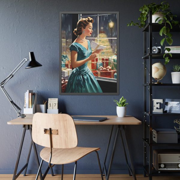 93830-118.jpg Retro 1950s Lady Christmas Framed Poster