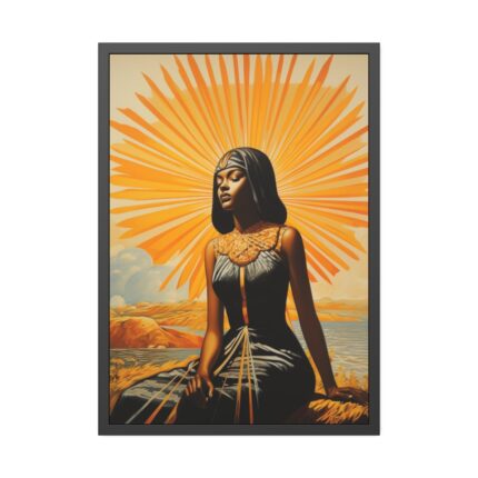 Woman Adoring The Sun Travel Framed Poster