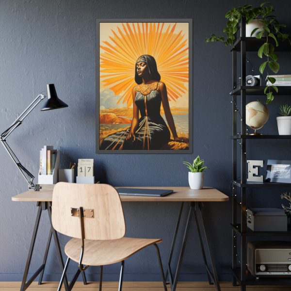 93830-126.jpg Woman Adoring The Sun Travel Framed Poster