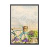 93830-132.jpg Bicycle With Violet Plot Flowers Framed Poster