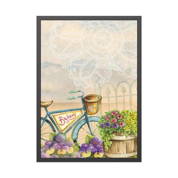 93830-132.jpg Bicycle With Violet Plot Flowers Framed Poster