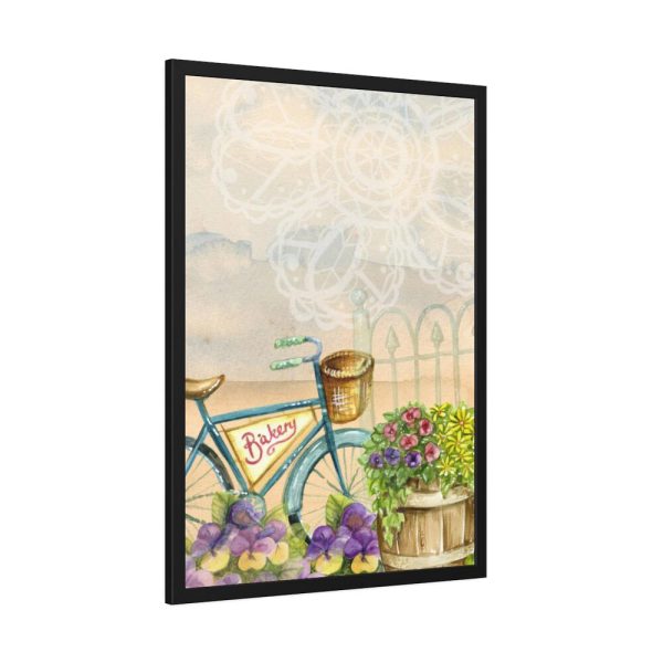 93830-133.jpg Bicycle With Violet Plot Flowers Framed Poster