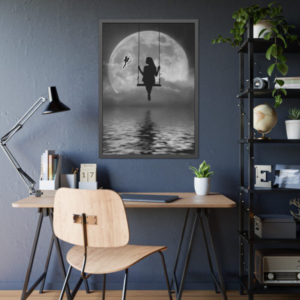 93830-14.jpg Woman On Swing Framed Poster