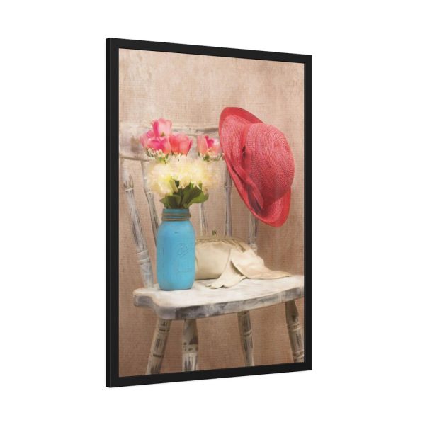 Vintage Hat and Flowers Framed Poster