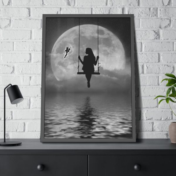 93830-15.jpg Woman On Swing Framed Poster