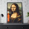 93830-179.jpg Mona Lisa Holding Beer Framed Poster