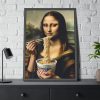 93830-187.jpg Mona Lisa Eating Instant Noodles Framed Poster