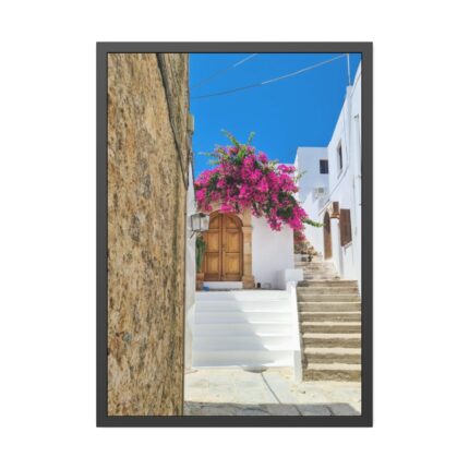 Street In Lindos Framed Poster