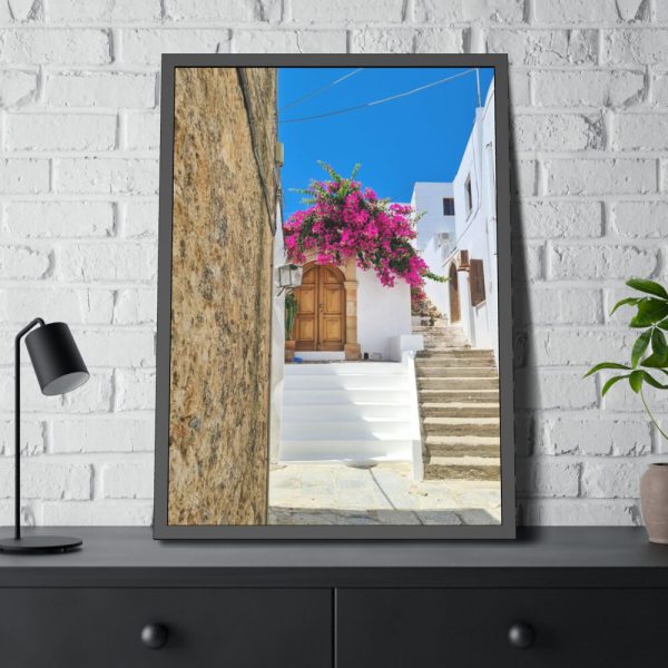 Street In Lindos Framed Poster