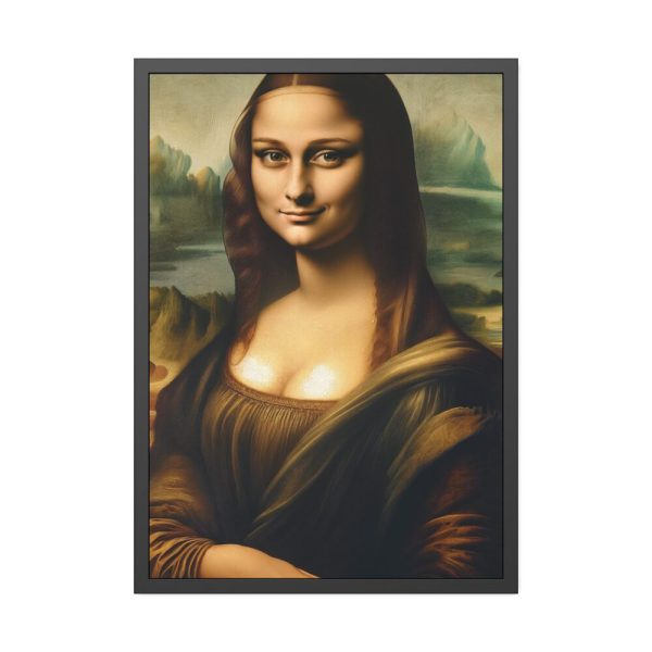 93830-200.jpg Mona Lisa Smiling Framed Poster