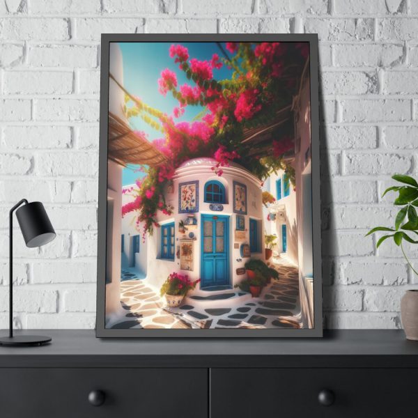 Charming Architecture of a Greek Island Framed Poster