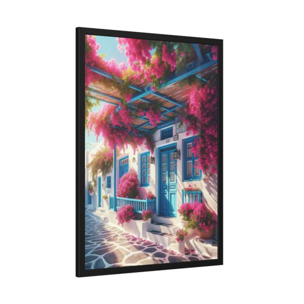93830-213.jpg Greek Island Street Scene Framed Poster