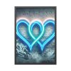 93830-216.jpg Two Interlocking Neon Hearts in a Graffiti Style Framed Poster