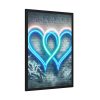 93830-217.jpg Two Interlocking Neon Hearts in a Graffiti Style Framed Poster