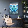 93830-218.jpg Two Interlocking Neon Hearts in a Graffiti Style Framed Poster