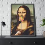 Mona Lisa with a Colorful Lollipop Framed Poster - Image 4
