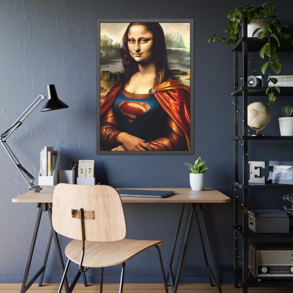 93830-234.jpg Mona Lisa Reimagined as a Superhero Framed Poster