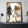 Couple Holding Hands on a Sunny Day Framed Poster