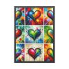 Nine Colorful Painted Hearts Framed Poster