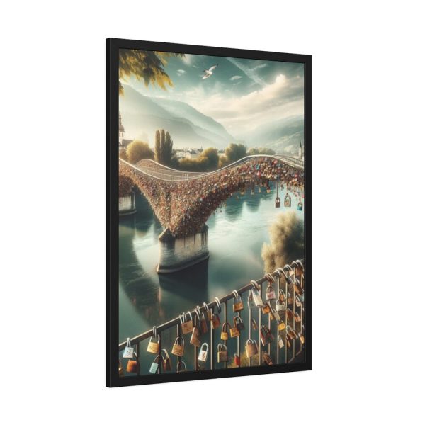 93830-265.jpg Bridge Adorned with 'Locks of Love' Framed Poster