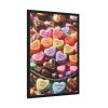 93830-269.jpg Colorful Candy Hearts Framed Poster