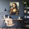 93830-314.jpg Mona Lisa Talking on a Smartphone Framed Poster