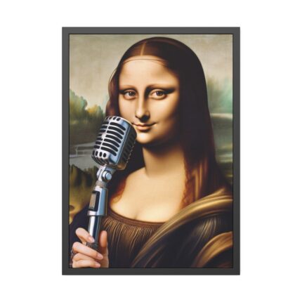 Mona Lisa Reimagined as a Singer Framed Poster