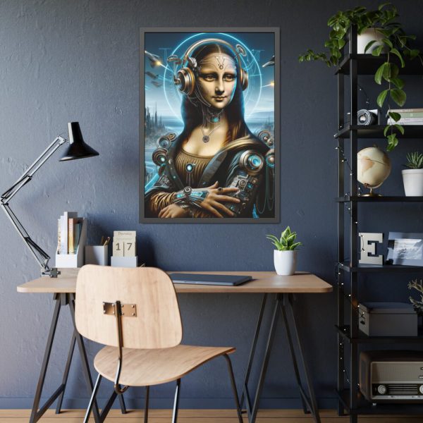 93830-326.jpg Mona Lisa Reimagined in a Futuristic Setting Framed Poster
