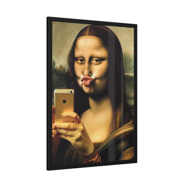93830-333.jpg Mona Lisa Making a Duckface Framed Poster