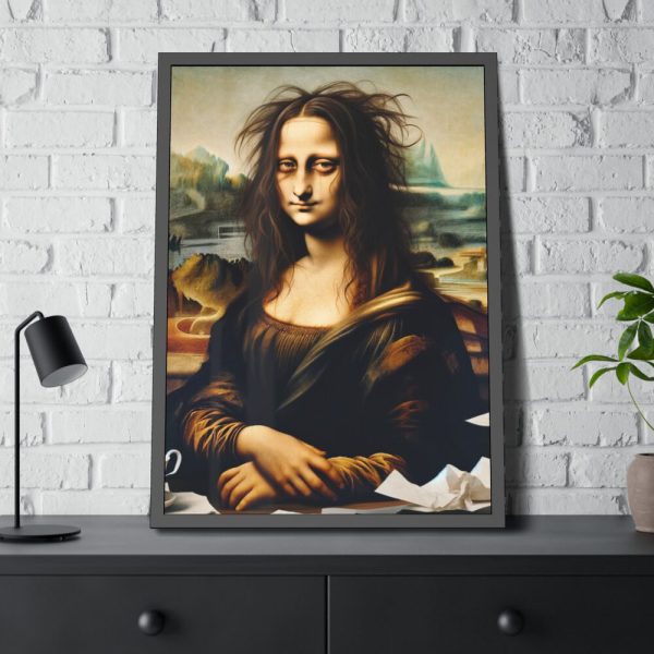 93830-339.jpg Mona Lisa Very Tired From Work Framed Poster