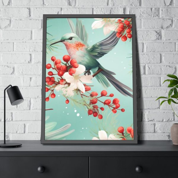 93830-343.jpg Seamless Hummingbird Holiday Framed Poster