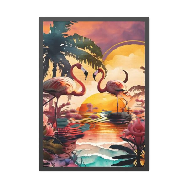 93830-356.jpg Two Tropical Flamingos Framed Poster
