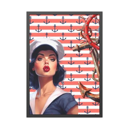 Nautical Pinup Girl I Framed Poster