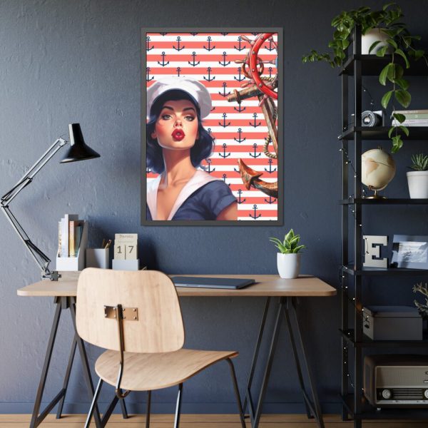 93830-74.jpg Nautical Pinup Girl I Framed Poster