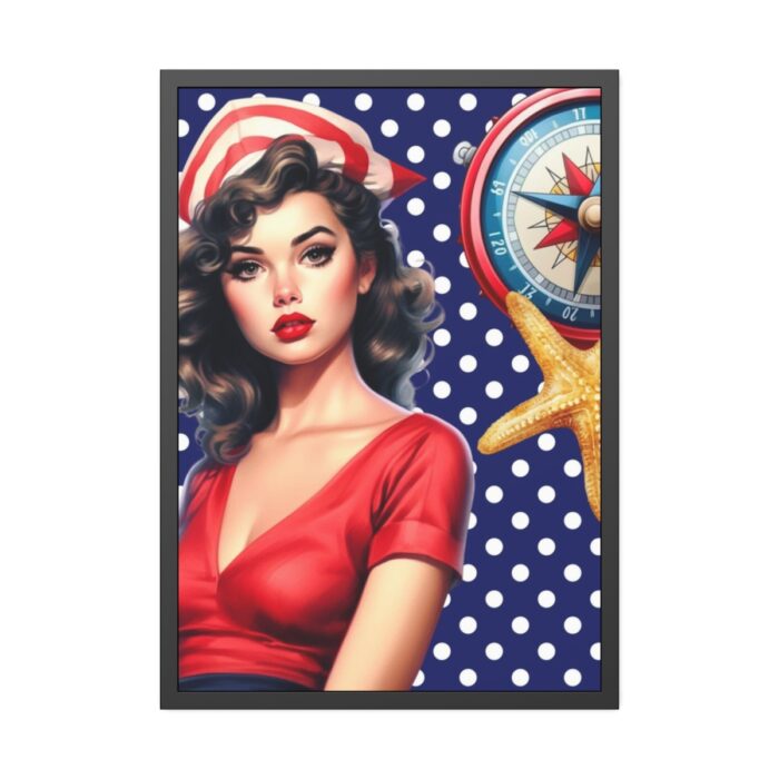 Nautical Pinup Girl II Framed Poster - Image 1