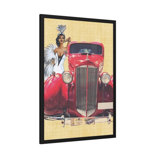 93830-85.jpg Car And Woman Vintage Framed Poster