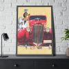 93830-87.jpg Car And Woman Vintage Framed Poster