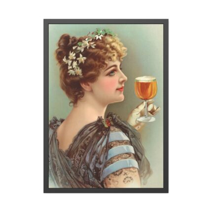 Vintage Beer Woman Framed Poster