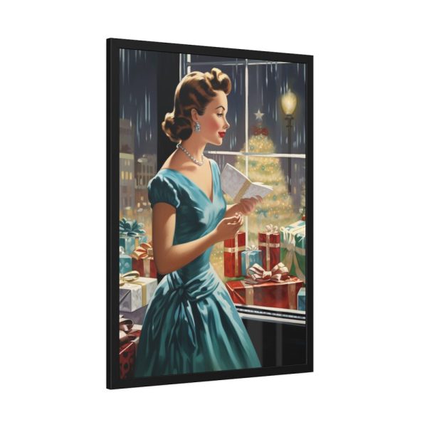 93831-117.jpg Retro 1950s Lady Christmas Framed Poster