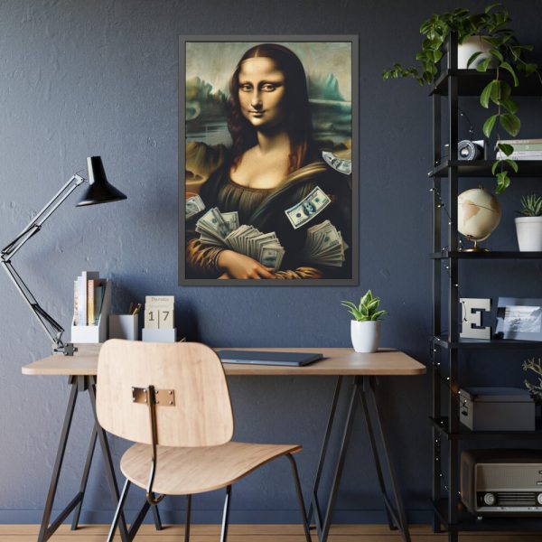 93831-170.jpg Mona Lisa With Cash Framed Poster