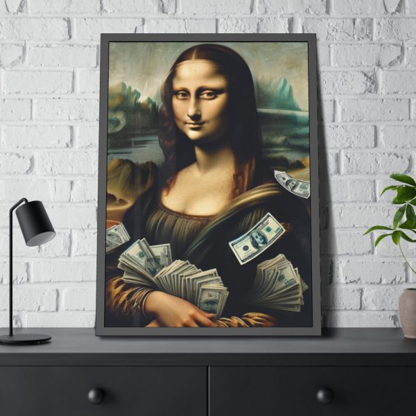 93831-171.jpg Mona Lisa With Cash Framed Poster