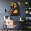 93831-182.jpg Mona Lisa Casually Smoking Cigarette Framed Poster