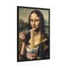 93831-185.jpg Mona Lisa Eating Instant Noodles Framed Poster