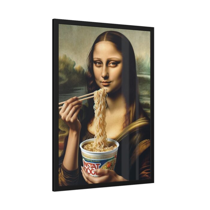 Mona Lisa Eating Instant Noodles Framed Poster - Image 6