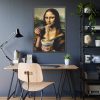 93831-186.jpg Mona Lisa Eating Instant Noodles Framed Poster