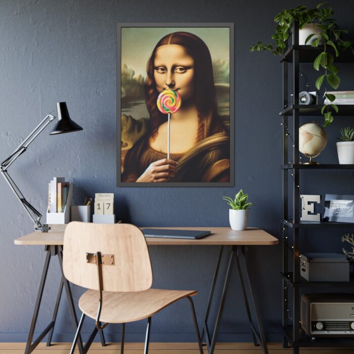 Mona Lisa with a Colorful Lollipop Framed Poster - Image 7